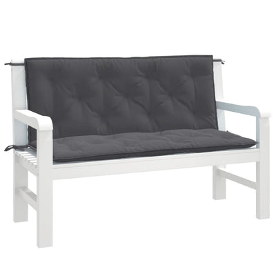 Stella Homewares Garden Bench Cushions 2 pcs Melange Anthracite 120x50x7 cm Fabric
