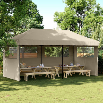 Stella Homewares Foldable Party Tent Pop-Up with 3 Sidewalls Taupe