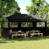 Stella Homewares Foldable Party Tent Pop-Up with 3 Sidewalls Black
