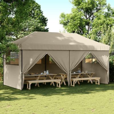 Stella Homewares Foldable Party Tent Pop-Up with 4 Sidewalls Taupe