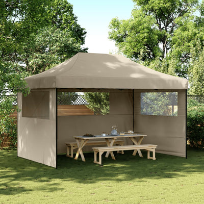 Stella Homewares Foldable Party Tent Pop-Up with 3 Sidewalls Taupe