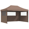 Stella Homewares Foldable Party Tent Pop-Up with 3 Sidewalls Brown
