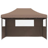 Stella Homewares Foldable Party Tent Pop-Up with 3 Sidewalls Brown
