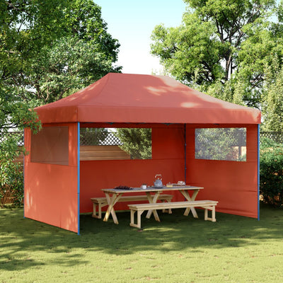 Stella Homewares Foldable Party Tent Pop-Up with 3 Sidewalls Terracotta