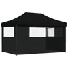 Stella Homewares Foldable Party Tent Pop-Up with 3 Sidewalls Black