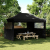 Stella Homewares Foldable Party Tent Pop-Up with 3 Sidewalls Black