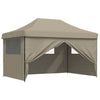 Stella Homewares Foldable Party Tent Pop-Up with 4 Sidewalls Taupe