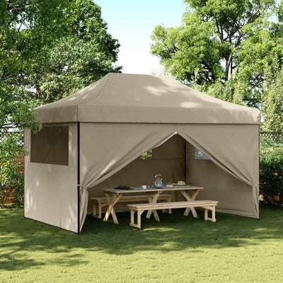 Stella Homewares Foldable Party Tent Pop-Up with 4 Sidewalls Taupe