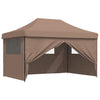 Stella Homewares Foldable Party Tent Pop-Up with 4 Sidewalls Brown