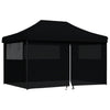 Stella Homewares Foldable Party Tent Pop-Up with 4 Sidewalls Black