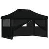 Stella Homewares Foldable Party Tent Pop-Up with 4 Sidewalls Black