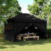 Stella Homewares Foldable Party Tent Pop-Up with 4 Sidewalls Black
