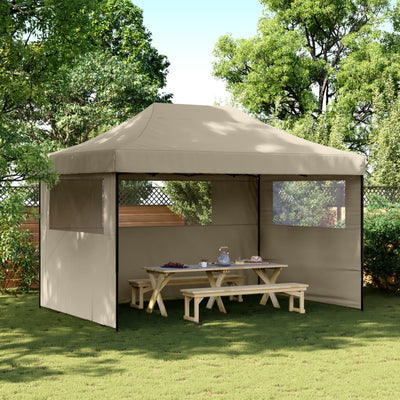 Stella Homewares Foldable Party Tent Pop-Up with 3 Sidewalls Taupe