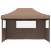 Stella Homewares Foldable Party Tent Pop-Up with 3 Sidewalls Brown