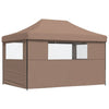 Stella Homewares Foldable Party Tent Pop-Up with 3 Sidewalls Brown