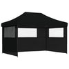 Stella Homewares Foldable Party Tent Pop-Up with 3 Sidewalls Black