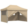Stella Homewares Foldable Party Tent Pop-Up with 4 Sidewalls Beige