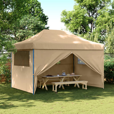Stella Homewares Foldable Party Tent Pop-Up with 4 Sidewalls Beige