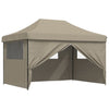 Stella Homewares Foldable Party Tent Pop-Up with 4 Sidewalls Taupe