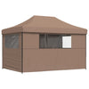 Stella Homewares Foldable Party Tent Pop-Up with 4 Sidewalls Brown
