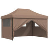 Stella Homewares Foldable Party Tent Pop-Up with 4 Sidewalls Brown