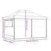 Stella Homewares Foldable Party Tent Pop-Up with 4 Sidewalls Brown