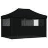 Stella Homewares Foldable Party Tent Pop-Up with 4 Sidewalls Black
