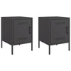 Stella Homewares Bedside Cabinets 2 pcs Black 36x39x50.5 cm Steel