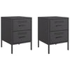 Stella Homewares Bedside Cabinets 2 pcs Black 36x39x50.5 cm Steel