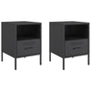 Stella Homewares Bedside Cabinets 2 pcs Black 36x39x50.5 cm Steel