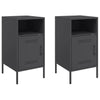 Stella Homewares Bedside Cabinets 2 pcs Black 36x39x68 cm Steel