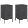 Stella Homewares Bedside Cabinets 2 pcs Black 36x39x68 cm Steel