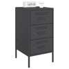 Stella Homewares Bedside Cabinets 2 pcs Black 36x39x68 cm Steel