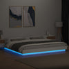 Stella Homewares Bed Frame with LED Lights without Mattress White 183x203 cm King