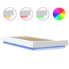 Stella Homewares Bed Frame with LED Lights without Mattress White 90x190 cm
