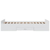Stella Homewares Bed Frame with Drawers without Mattress White 90x190 cm
