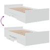 Stella Homewares Bed Frame with Drawers without Mattress White 90x190 cm