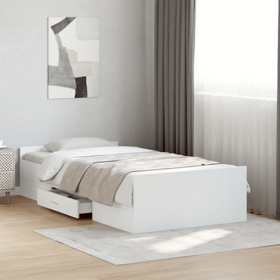 Stella Homewares Bed Frame with Drawers without Mattress White 90x190 cm
