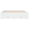 Stella Homewares Bed Frame with Drawers without Mattress White 135x190 cm