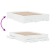 Stella Homewares Bed Frame with Drawers without Mattress White 135x190 cm