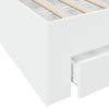 Stella Homewares Bed Frame with Drawers without Mattress White 135x190 cm