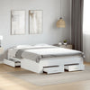 Stella Homewares Bed Frame with Drawers without Mattress White 135x190 cm