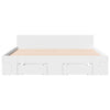 Stella Homewares Bed Frame with Drawers without Mattress White 135x190 cm