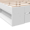 Stella Homewares Bed Frame with Drawers without Mattress White 135x190 cm
