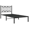 Stella Homewares Metal Bed Frame without Mattress with Headboard Black 90x190 cm