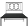 Stella Homewares Metal Bed Frame without Mattress with Headboard Black 90x190 cm