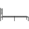 Stella Homewares Metal Bed Frame without Mattress with Headboard Black 90x190 cm
