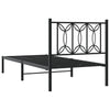 Stella Homewares Metal Bed Frame without Mattress with Headboard Black 90x190 cm