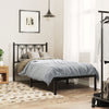 Stella Homewares Metal Bed Frame without Mattress with Headboard Black 90x190 cm