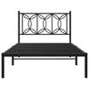 Stella Homewares Metal Bed Frame without Mattress with Headboard Black 107x203 cm King Single